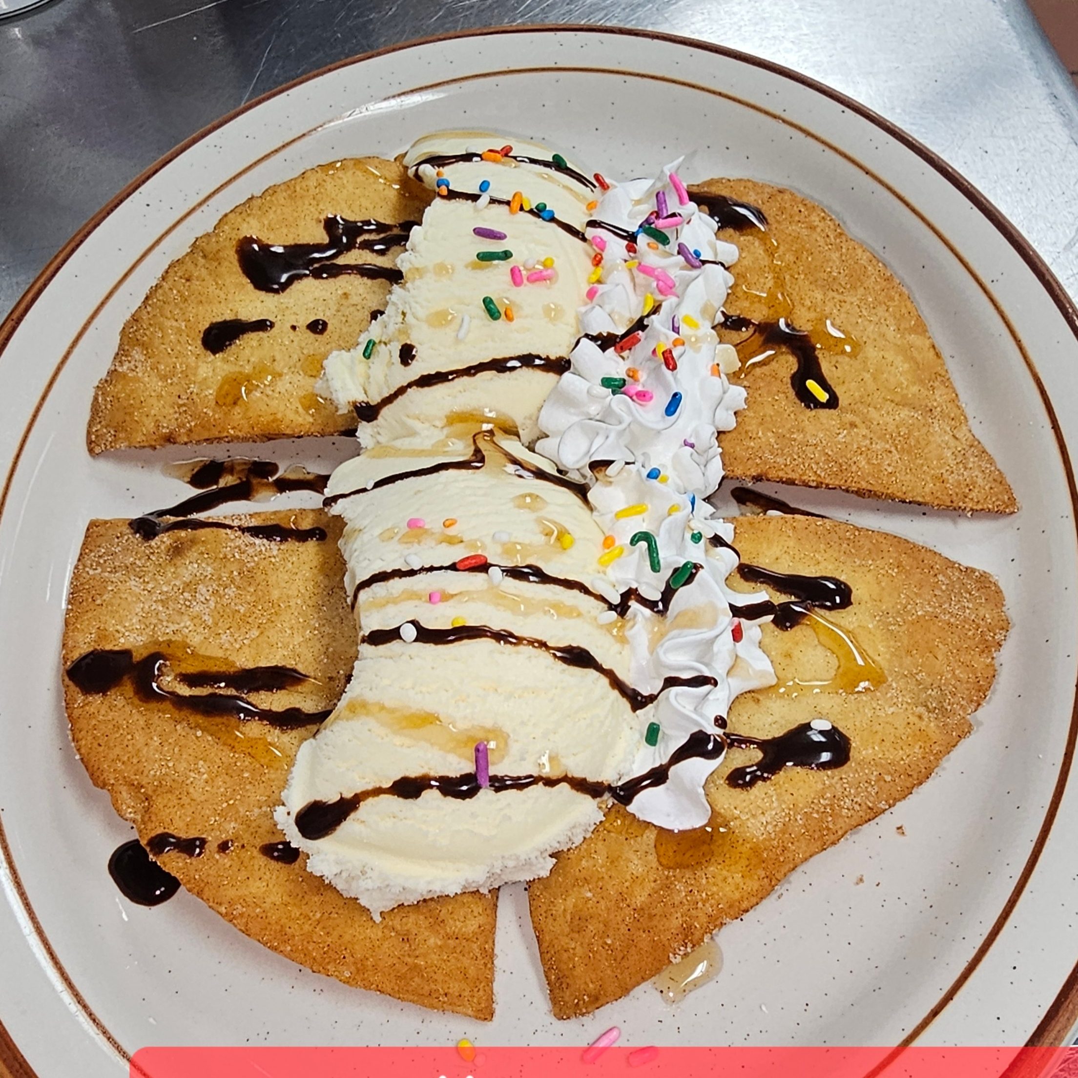 Sopapilla and Ice Cream.