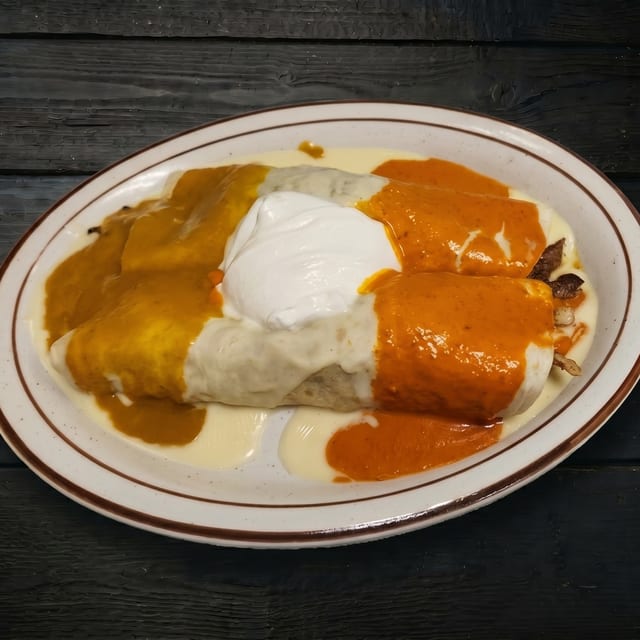La Rosa Dipped Burrito.