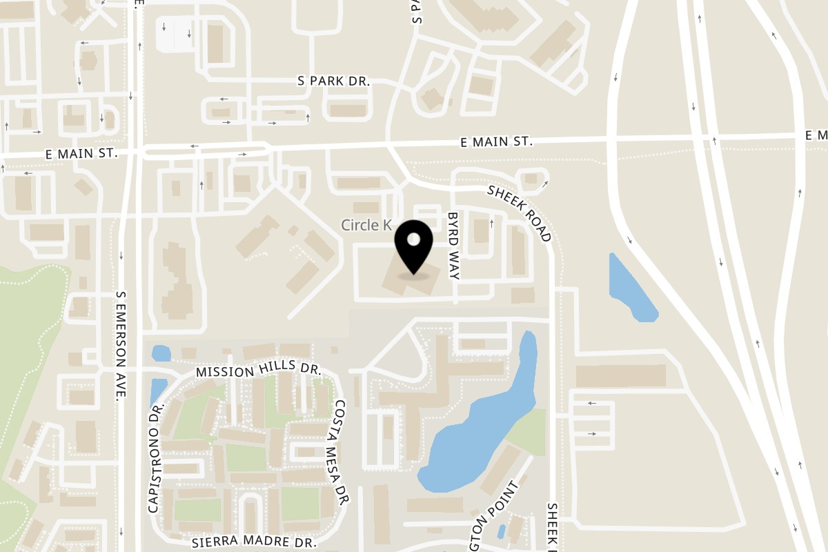 Map showing the location of La Rosa Mexican Restaurant Greenwood on 100 Byrd Way in Greenwood